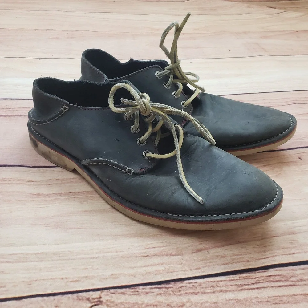 Sperry Top Sider Shoes Mens Size 9.5M Black Leather Casual Lace‎ Up Comfort Boat
